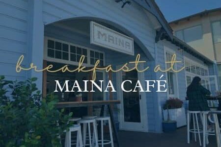 Things to Do in Hawke's Bay | Eat Breakfast at Maina Cafe | Porters Boutique Hotel - Text over blue weatherboard building.